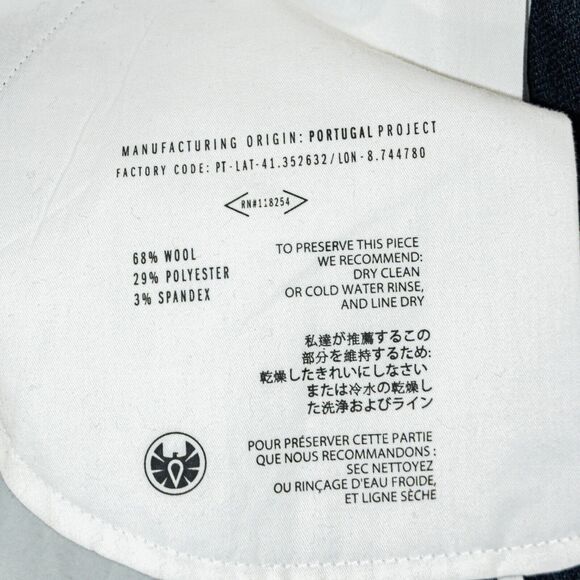 APOLIS Global Citizen Wool Blend Trouser Pants Navy Blue Size 30 - Picture 5 of 9